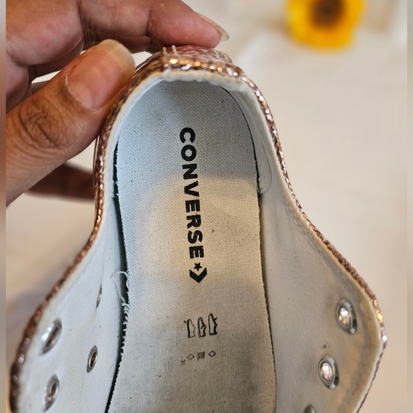 Converse Glitter Chuck Taylor All Star Junior. Dust Pink Glitter Size 2. - Picture 6 of 16